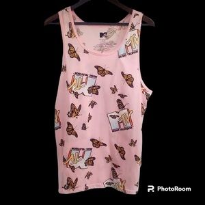 MTV pink butterfly tank size L